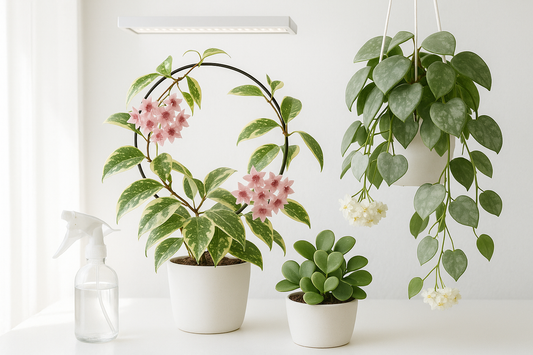 Hoya care images of hoya plants under a grow light